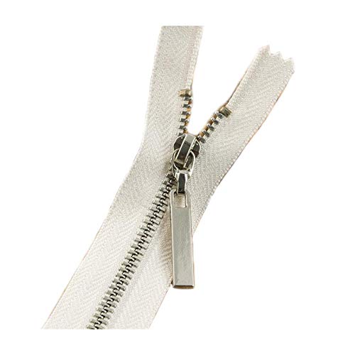 CourageL 3# Metallreißverschluss 10cm-25cm Silber Teeth-Kleidung-Mantel-Jacken-Taschen-Reißverschluss-Tasche geschlossen Schwanz Zipper Nähzubehör Weiß, 25cm CourageL 3# Metallreißverschluss 10cm-25cm Silber Teeth-Kleidung-Mantel-Jacken-Taschen-Reißverschluss-Tasche geschlossen Schwanz Zipper Nähzubehör Weiß, 25cm von CourageL