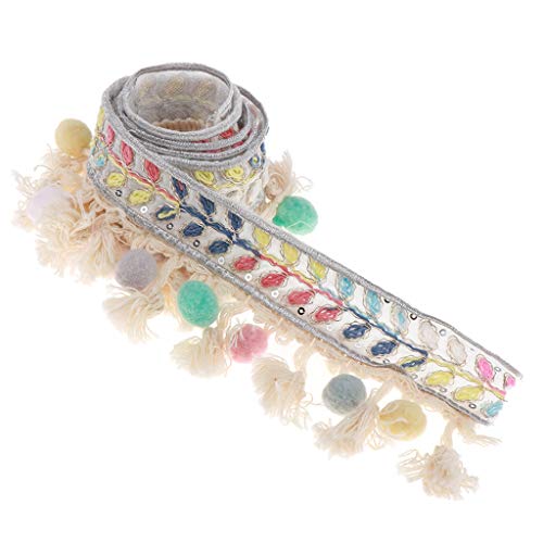 91 cm langes Jacquardband mit Fransen im Ethno-Stil mit Bommel-Bordüre 91 cm langes Jacquardband mit Fransen im Ethno-Stil mit Bommel-Bordüre von Courtieyeardceastea