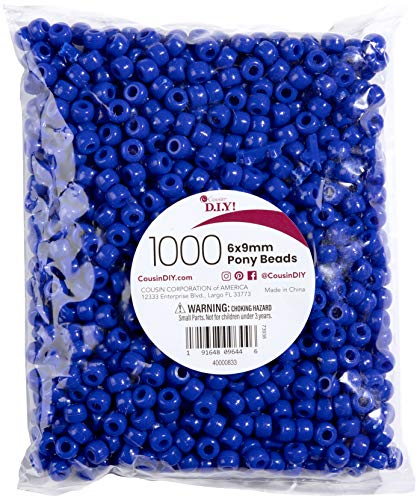 Cousin DIY Blaue Kunststoff-Pony-Mischung, 6 x 9 mm, blickdicht, 1000 Perlen Cousin DIY Blaue Kunststoff-Pony-Mischung, 6 x 9 mm, blickdicht, 1000 Perlen von Cousin