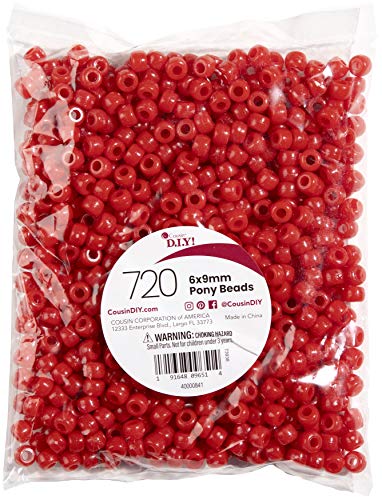 Cousin DIY Rote Kunststoff-Pony-Mischung, 6 x 9 mm, blickdicht, 720 Perlen Cousin DIY Rote Kunststoff-Pony-Mischung, 6 x 9 mm, blickdicht, 720 Perlen von Cousin