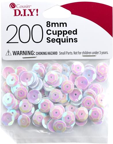 Cousin DIY Weiße Pailletten, 8 mm, 200 Stück, irisierend. Cousin DIY Weiße Pailletten, 8 mm, 200 Stück, irisierend. von Cousin