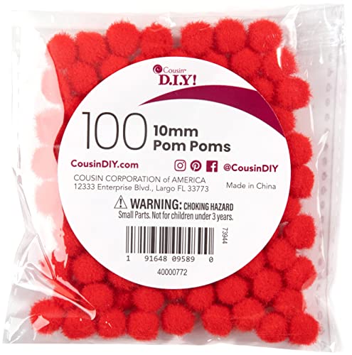 Cousin Pompons, 10 mm, Rot, 100 Stück Cousin Pompons, 10 mm, Rot, 100 Stück von Cousin