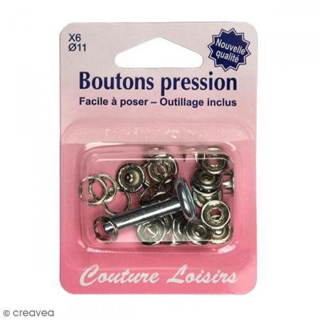 Kit Druckknopf grau silber 11 mm mit Setzeisen – 6 pcs Kit Druckknopf grau silber 11 mm mit Setzeisen – 6 pcs von Couture Loisirs
