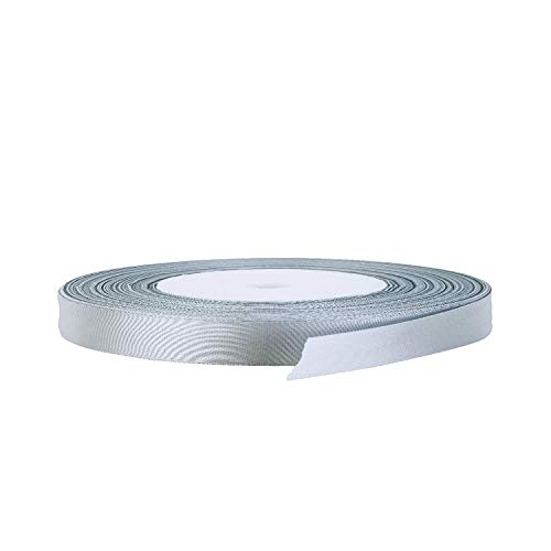 Covering All Occasions Doppelseitiges Satinband, hochwertig, breit, 10 mm x 25 m, Rolle – Silber von Covering All Occasions