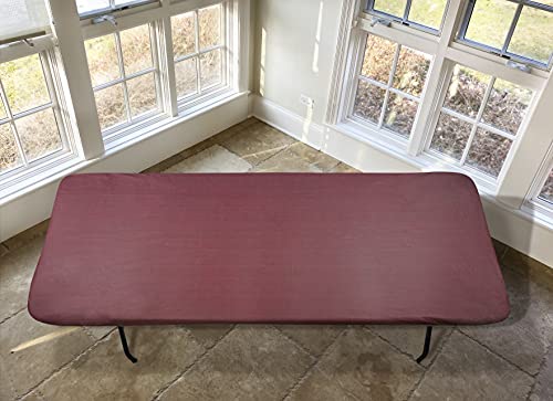 Covers For The Home Deluxe-Tischdecke aus Vinyl mit elastischem Rand, Flanellrückseite, Korbgeflecht (rot), Bankett, 1,8 x 76,2 cm von Covers For The Home