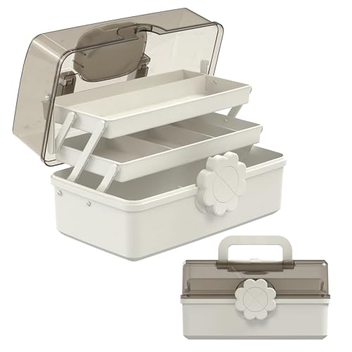 Covetree 3-lagige Aufbewahrungsbox aus Kunststoff, multifunktionaler Kunststoff-Werkzeugkasten mit Griff zum Nähen, für Make-up, Medizin, Nagel, Haar-Accessoires für Kinder Covetree 3-lagige Aufbewahrungsbox aus Kunststoff, multifunktionaler Kunststoff-Werkzeugkasten mit Griff zum Nähen, für Make-up, Medizin, Nagel, Haar-Accessoires für Kinder von Covetree