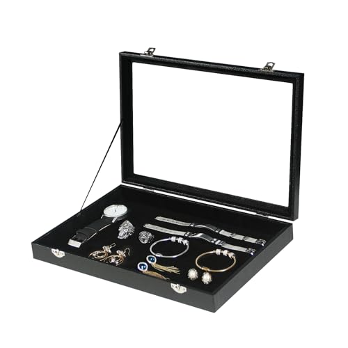 Coward Schmuck-Organizer-Box, Schmuckkästchen, Schmuckschatulle, schwarzer Samt, blanko, mit Deckel, zur Aufbewahrung von Halsketten, Armbändern, Ringen, Perlen und Schmuckzubehör Coward Schmuck-Organizer-Box, Schmuckkästchen, Schmuckschatulle, schwarzer Samt, blanko, mit Deckel, zur Aufbewahrung von Halsketten, Armbändern, Ringen, Perlen und Schmuckzubehör von Coward