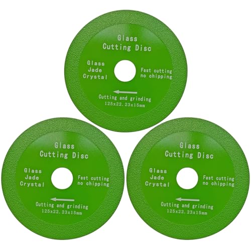 3 Stück Glasschneidescheibe, Diamantscheibe Ø125 x 22,23 mm Glas Trennscheiben Glass Cutting Disc für Glas, Porzellan, Keramik, Kristall, Granit, Marmor, Weinflasche 3 Stück Glasschneidescheibe, Diamantscheibe Ø125 x 22,23 mm Glas Trennscheiben Glass Cutting Disc für Glas, Porzellan, Keramik, Kristall, Granit, Marmor, Weinflasche von Coyoax