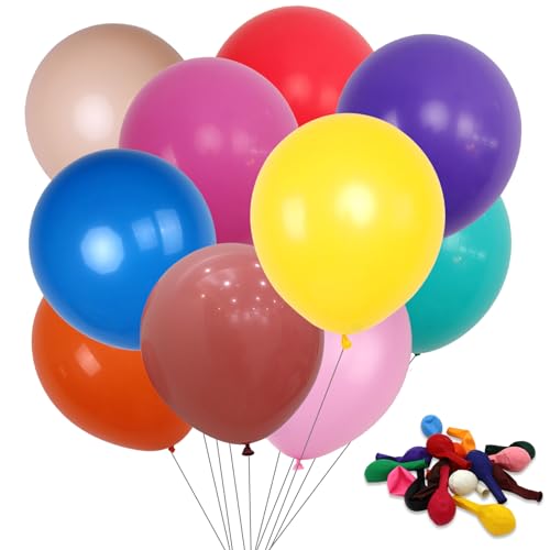 10 Stück Luftballon, 18 Zoll (45.7cm) Latex Ballons, Luftballons Gross Rund, für Hochzeitsfest-Festival Geburtstags Kinder Party Festival Karneval, Gemischte Farben von Cozevdnt
