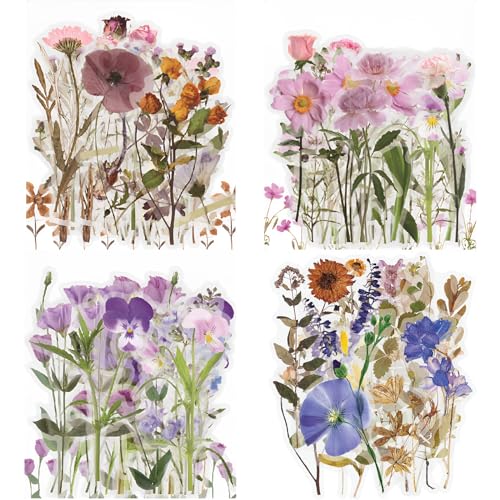 160 Stück Scrapbook Stickers, Vintage-Pflanzen Blumen, Sticker Aesthetic, Selbstklebende PET Transparente, Wasserdichte Blumen-Aufkleber für Scrapbooking, Kunst, Basteln, Sammelalbum, Laptops 160 Stück Scrapbook Stickers, Vintage-Pflanzen Blumen, Sticker Aesthetic, Selbstklebende PET Transparente, Wasserdichte Blumen-Aufkleber für Scrapbooking, Kunst, Basteln, Sammelalbum, Laptops von Cozevdnt