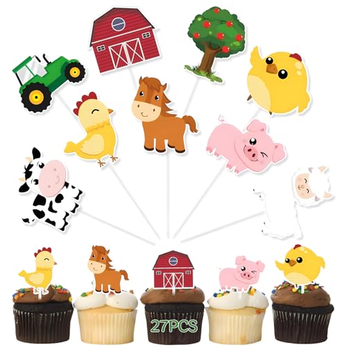 27 Stück Bauernhoftiere Kuchen Topper, Bauernhof Party Herzstücksticks, für Dekoration Baby Dusche Kinder Geburtstag Party Kuchen Dekorationen Zubehör, Cupcake Topper Picks Party Supplies 27 Stück Bauernhoftiere Kuchen Topper, Bauernhof Party Herzstücksticks, für Dekoration Baby Dusche Kinder Geburtstag Party Kuchen Dekorationen Zubehör, Cupcake Topper Picks Party Supplies von Cozevdnt