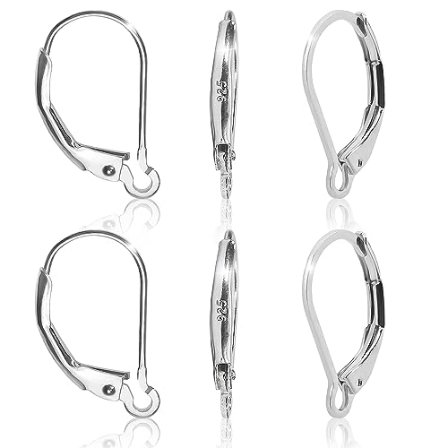 925 Sterling Silber Hebel Zurück, 6 Stück Ohrhaken Französische Ohrringhaken, Silber 15.6x9.5mm Für Ohrhänger Schmuckherstellung, DIY Schmuckherstellung 925 Sterling Silber Hebel Zurück, 6 Stück Ohrhaken Französische Ohrringhaken, Silber 15.6x9.5mm Für Ohrhänger Schmuckherstellung, DIY Schmuckherstellung von Cozevdnt