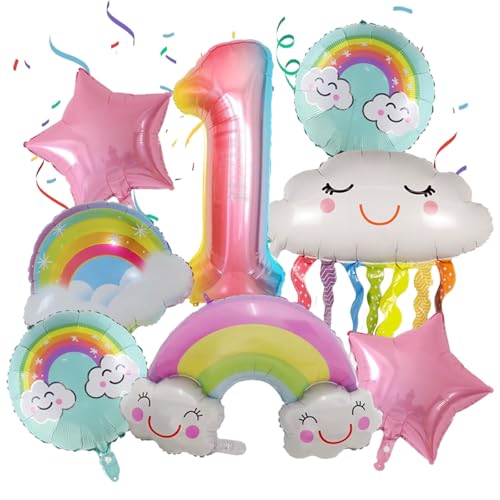 Regenbogen Geburtstags Deko Wolkenförmige Folienballon, Luftballon Regenbogen Deko 1. Geburtstag, Wolke Riesenballon zum Geburtstag Baby Shower Jubiläum Party Deko Regenbogen Geburtstags Deko Wolkenförmige Folienballon, Luftballon Regenbogen Deko 1. Geburtstag, Wolke Riesenballon zum Geburtstag Baby Shower Jubiläum Party Deko von Cozevdnt