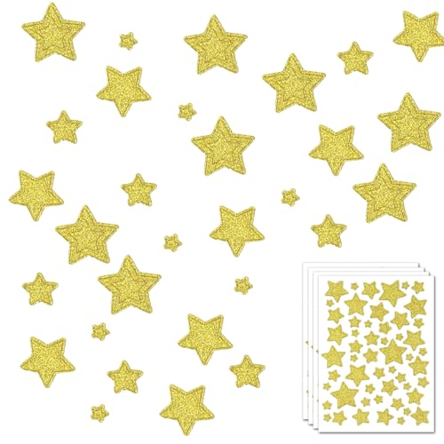 Stern Aufkleber Glitzer Gold Etiketten, 4pcs Sticker Stern Gold, Weihnachtsaufkleber Weihnachtsdeko Selbstklebend zum Basteln DIY Geschenke Deko für Weihnachten Hochzeit Geburtstag Stern Aufkleber Glitzer Gold Etiketten, 4pcs Sticker Stern Gold, Weihnachtsaufkleber Weihnachtsdeko Selbstklebend zum Basteln DIY Geschenke Deko für Weihnachten Hochzeit Geburtstag von Cozevdnt