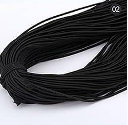 Cozlly 0.8mm/100Meter Rund Schwarz Elastische Gummikordel, Gummiband, Gummilitze, Gummiband Nähen, Gummizug, Elastische Schnur, Gummikordel, Elastisches Seil, Maskenband, Gummibänder Elastisches von Cozlly