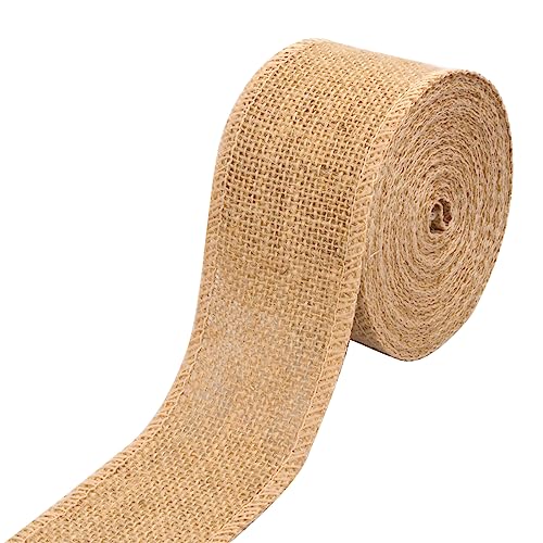 Cozlly 10 Meter Jutebandrolle, 6 cm Breit Juteband Rolle Natur, Natürliche Sackleinen Juteband, Vintage Geschenkband, Sackleinen Stoff Dekoband, Leinenband für Geschenkverpackung, DIY Handwerk von Cozlly