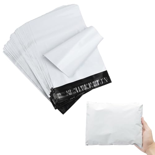 Cozlly 100 Stück Versandbeutel, Plastik Versandtüten 200 x 300mm, Selbstklebend und Blickdicht, Weiß von Cozlly