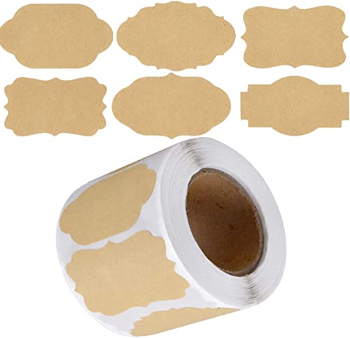 Cozlly 500 Stück Kraft Etiketten Aufkleber, 5CM Selbstklebende Etiketten zum Beschriften, Marmelade Etiketten Aufkleber, Geschenkaufkleber, Klebeetiketten für Gläs Flasche Handwerk Geschenkverpackung von Cozlly