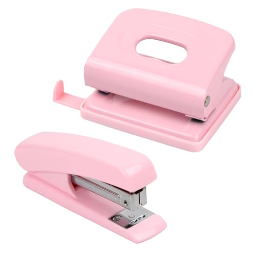 Cozlly Locher Tacker Set, Rosa Büro Hefter Locher, Heftgerät Und Locher Set, Kleiner Locher, Tischheftgerät, Ergonomisches Design für Büro, Arbeitszimmer, Zuhause (Rosa) Cozlly Locher Tacker Set, Rosa Büro Hefter Locher, Heftgerät Und Locher Set, Kleiner Locher, Tischheftgerät, Ergonomisches Design für Büro, Arbeitszimmer, Zuhause (Rosa) von Cozlly