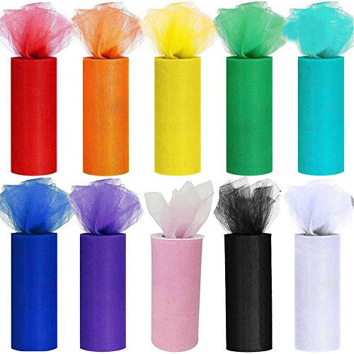 10 DIY Rollen Tüll RolleTüllband Tüll Dekostoff Tischband Dekoband Tüllnetz 10 Farben für Hochzeit Party Bankett Rock Kleidung Deko Handwerk 10 DIY Rollen Tüll RolleTüllband Tüll Dekostoff Tischband Dekoband Tüllnetz 10 Farben für Hochzeit Party Bankett Rock Kleidung Deko Handwerk von CozofLuv