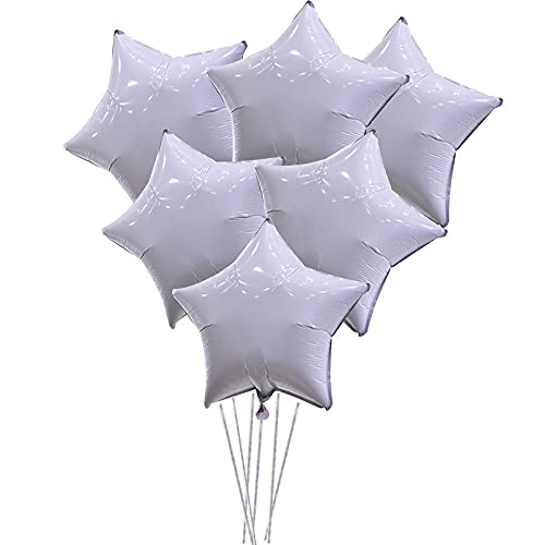 CozofLuv Luftballons, 25 Stück, Dekorationen, 45,7 cm, Ballon und Herz, Folienballons, Partybedarf (weißer Stern) von CozofLuv