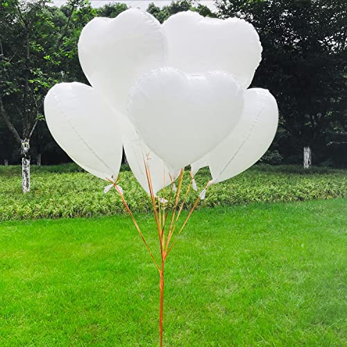 CozofLuv 25 Stück 18 Zoll Weiß Herzballons Folienballons Luftballons Herzform Heliumballons Herzluftballons für Geburtstag Valentinstag Hochzeit Verlobung von CozofLuv