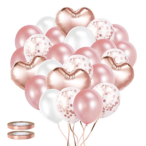 CozofLuv 52 Stück Rosegold Luftballon Set für Geburtstag, Hochzeit, Babyparty, Dekoration, Geschäftstätigkeit, Ballon Geburtstag, Hochzeit Luftballon von CozofLuv