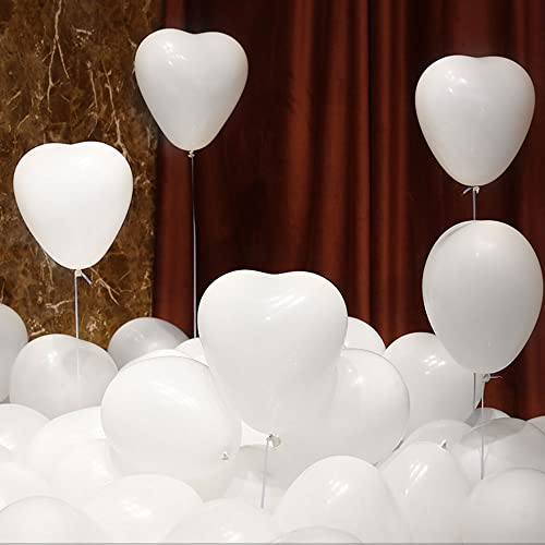 Weiß Herzballons Hochzeit Latex Herz Luftballons Hochzeit CozofLuv 50 Stück Latex Herzluftballons Weißer Ballon von CozofLuv