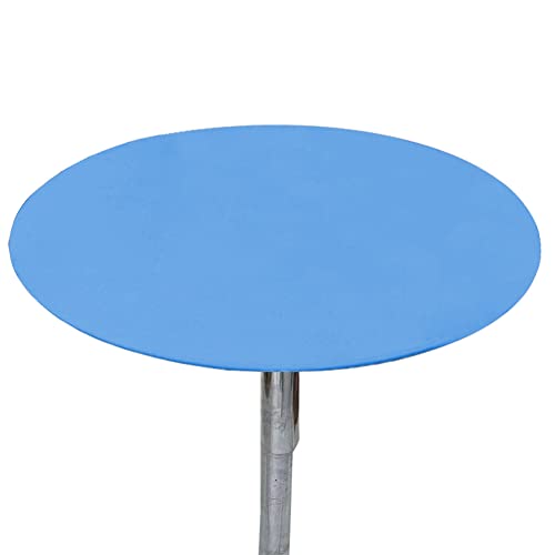 Cozomiz Elastische Tischdecke Gartentischdecke Rundtischdecke Waschbar rutschfeste Abwischbar Schmutzabweisend Tischdecke 140cm Runde Enge Passform Blau von Cozomiz