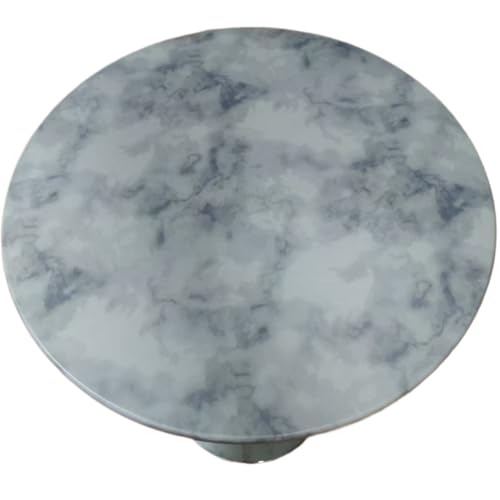 Cozomiz Elastische Tischdecke Gartentischdecke Rundtischdecke wasserdichte rutschfeste Abwischbar Schmutzabweisend Tischdecke 70cm Runde Enge Passform Marmormuster von Cozomiz