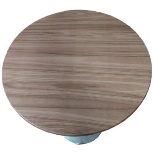 Cozomiz Elastische Tischdecke Gartentischdecke Rundtischdecke wasserdichte rutschfeste Abwischbar Schmutzabweisend Tischdecke 80cm Runde Enge Passform Holzmuster von Cozomiz