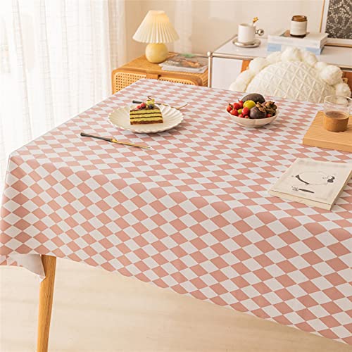 Cozomiz Tischdecke Wasserdicht Tischtuch Pflegeleicht Schmutzabweisend Rechteckig Tischwäsche Tapisserie 70x90cm Diamant Rosa von Cozomiz