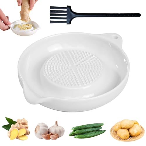 Keramik Reibe, Keramik Ingwer Reibe, Ngwer Knoblauch Reibe Keramikreibe mit Bürste für Familie Küche Apfelmus Zitrone Ingwer Saft Mahlen 11 x 9, 2 cm Weiß Orbicular Keramik Reibe, Keramik Ingwer Reibe, Ngwer Knoblauch Reibe Keramikreibe mit Bürste für Familie Küche Apfelmus Zitrone Ingwer Saft Mahlen 11 x 9, 2 cm Weiß Orbicular von Coztie