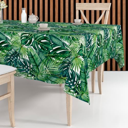 Cozy Home & Living Tischdecke 140x240 cm Rechteckig, Pflegeleicht & fleckenresistent, abwaschbar, Moderne Deko - hochwertiges Finish & Elegante Optik Exotisch Tropisch Motiv: Monstera & Palmblätter Cozy Home & Living Tischdecke 140x240 cm Rechteckig, Pflegeleicht & fleckenresistent, abwaschbar, Moderne Deko - hochwertiges Finish & Elegante Optik Exotisch Tropisch Motiv: Monstera & Palmblätter von Cozy Home & Living