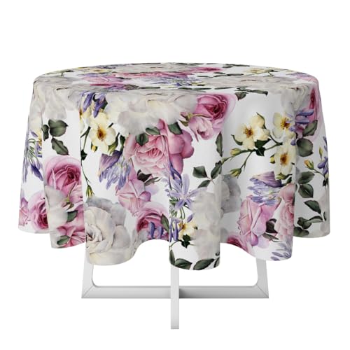 Deko-Tischdecke rund 140 cm – Teerose, Polyester, Elegante Tischdekoration von Cozy Home & Living