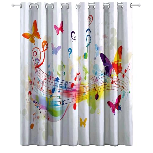 CozyRest Kinder Vorhänge Bunte Musiknoten und Schmetterlinge Ösen Gardinen mit Blickdichte Thermo Vorhang Kälteschutz Blackout Curtain Kinderzimmer Schlafzimmer Musikthema Ösenvorhang H 160 x B 70 cm CozyRest Kinder Vorhänge Bunte Musiknoten und Schmetterlinge Ösen Gardinen mit Blickdichte Thermo Vorhang Kälteschutz Blackout Curtain Kinderzimmer Schlafzimmer Musikthema Ösenvorhang H 160 x B 70 cm von CozyRest