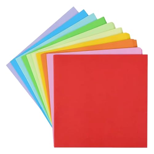 Cozylkx 100 Blatt Origami-Papier, Regenbogenfarben, 7 x 7 Cm, Doppelseitig, 10 Farben, Quadratisches Faltpapier Für DIY, Scrapbooking, Basteln, Dekor Cozylkx 100 Blatt Origami-Papier, Regenbogenfarben, 7 x 7 Cm, Doppelseitig, 10 Farben, Quadratisches Faltpapier Für DIY, Scrapbooking, Basteln, Dekor von Cozylkx