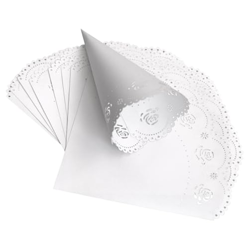 Cozylkx 20 Stück Hochzeits-Papier-Blütenblätterkegel, Ausgehöhlte Konfetti-Kegel Mit Rosenblüten, Partygeschenke, Süßigkeitenhalter Für Feiern von Cozylkx