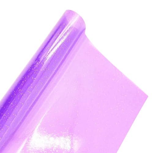 Cozylkx 20 x 120 Cm Getönte PVC-Vinylfolie, Mini-Glänzende Pailletten, Transparenter Jelly-Vinylstoff Zur Taschenherstellung, Haarschleifen, DIY-Projekte von Cozylkx