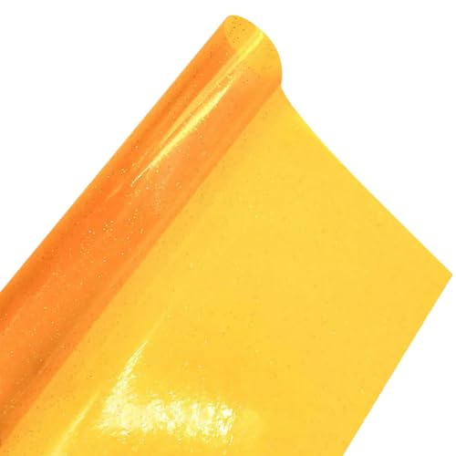 Cozylkx 20 x 120 Cm Getönte PVC-Vinylfolie, Mini-Glänzende Pailletten, Transparenter Jelly-Vinylstoff Zur Taschenherstellung, Haarschleifen, DIY-Projekte von Cozylkx