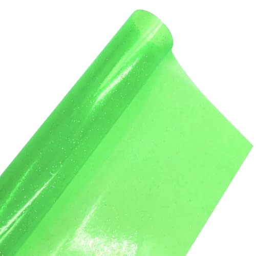 Cozylkx 20 x 120 Cm Getönte PVC-Vinylfolie, Mini-Glänzende Pailletten, Transparenter Jelly-Vinylstoff Zur Taschenherstellung, Haarschleifen, DIY-Projekte von Cozylkx