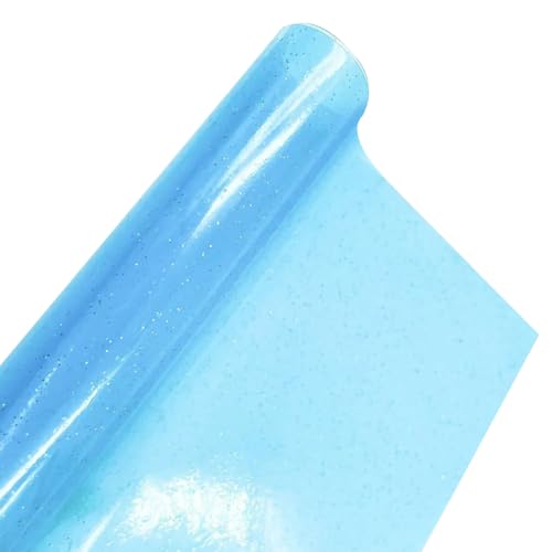Cozylkx 20 x 120 Cm Getönte PVC-Vinylfolie, Mini-Glänzende Pailletten, Transparenter Jelly-Vinylstoff Zur Taschenherstellung, Haarschleifen, DIY-Projekte von Cozylkx