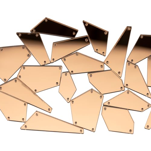 Cozylkx 60 Stück Unregelmäßige Acryl-Spiegelperlen, Gemischte Größe, Zum Aufnähen Von Spiegelstücken, Flache Rückseite, Acrylstein Für DIY-Kostüm-Kleidungsdekorationen von Cozylkx