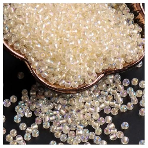 Cozylkx AB Innen Gefärbte Glasperlen, 130 Stück, 4 Mm, Runde Rocailles-Perlen, Winzige Pony-Perlen, Lose Abstandshalter Für DIY-Schlüsselanhänger, Schmuckhandwerk von Cozylkx