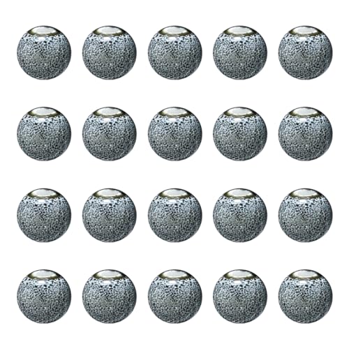 Cozylkx Glasur-Porzellanperlen, 20 Stück, 8 Mm, Großes Loch, Handgefertigte Keramikperlen, Runde Glasur, Bastelperlen Für Selbstgemachte Armbänder, Halsketten von Cozylkx