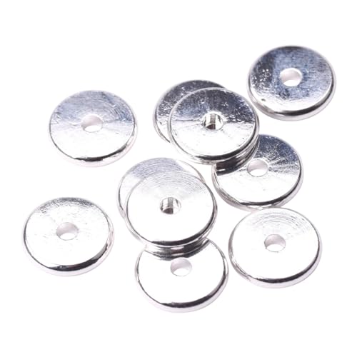 Cozylkx Metall-Abstandsperlen, 20 Stück, 10 Mm, Flache Runde Metallische Abstandsperlen, Massive Messingperlen, Metall-Rondelle-Scheibenperlen Für DIY-Schmuck Cozylkx Metall-Abstandsperlen, 20 Stück, 10 Mm, Flache Runde Metallische Abstandsperlen, Massive Messingperlen, Metall-Rondelle-Scheibenperlen Für DIY-Schmuck von Cozylkx
