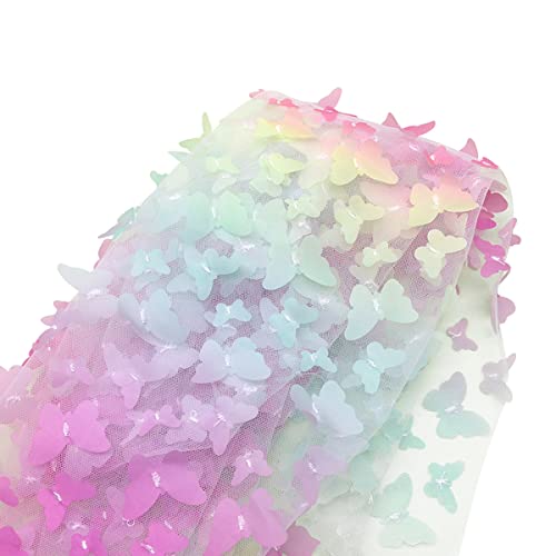 Cozylkx Schmetterlings Mesh Spitzenstoff, 3D Bestickter Tüllstoff Zum Schneidern, Tutu-Rock, Bühnenkostüm, Dekorativer Hintergrund, 51" Breite, 1 Yard Lang Cozylkx Schmetterlings Mesh Spitzenstoff, 3D Bestickter Tüllstoff Zum Schneidern, Tutu-Rock, Bühnenkostüm, Dekorativer Hintergrund, 51" Breite, 1 Yard Lang von Cozylkx