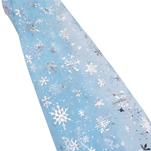 Cozylkx Tüll Stoff Schneeflocken Glitzer Tüll Material 150 Cm × 100 Cm Pailletten-mesh-stoff Für DIY Tutu Rock Hochzeitskleid Dekorationen,Baby blau Cozylkx Tüll Stoff Schneeflocken Glitzer Tüll Material 150 Cm × 100 Cm Pailletten-mesh-stoff Für DIY Tutu Rock Hochzeitskleid Dekorationen,Baby blau von Cozylkx
