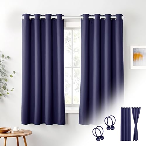 Cozyor 2X blickdichte Vorhänge + 2X Raffhalter mit Magnet, Thermogardine gegen Kälte 100% verdunkelnd, blau Ocean, Gardine mit Ösen für Schlafzimmer, Wohnzimmer, Kinderzimmer 160x135 cm Cozyor 2X blickdichte Vorhänge + 2X Raffhalter mit Magnet, Thermogardine gegen Kälte 100% verdunkelnd, blau Ocean, Gardine mit Ösen für Schlafzimmer, Wohnzimmer, Kinderzimmer 160x135 cm von Cozyor