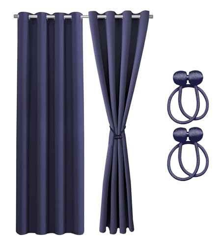 Cozyor 2X blickdichte Vorhänge + 2X Raffhalter mit Magnet, Thermogardine gegen Kälte 100% verdunkelnd, blau Ocean, Gardine mit Ösen für Schlafzimmer, Wohnzimmer, Kinderzimmer 200x135 cm Cozyor 2X blickdichte Vorhänge + 2X Raffhalter mit Magnet, Thermogardine gegen Kälte 100% verdunkelnd, blau Ocean, Gardine mit Ösen für Schlafzimmer, Wohnzimmer, Kinderzimmer 200x135 cm von Cozyor